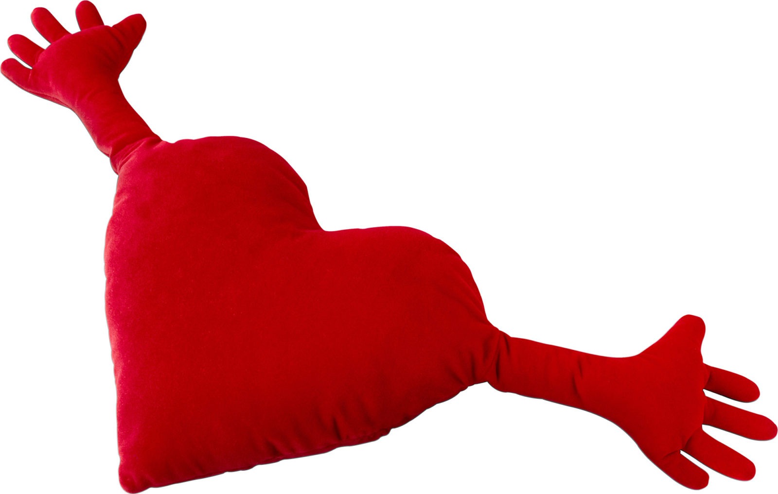 Heart-shaped child’s cuddly cushion with outstretched arms, FAMNIG.