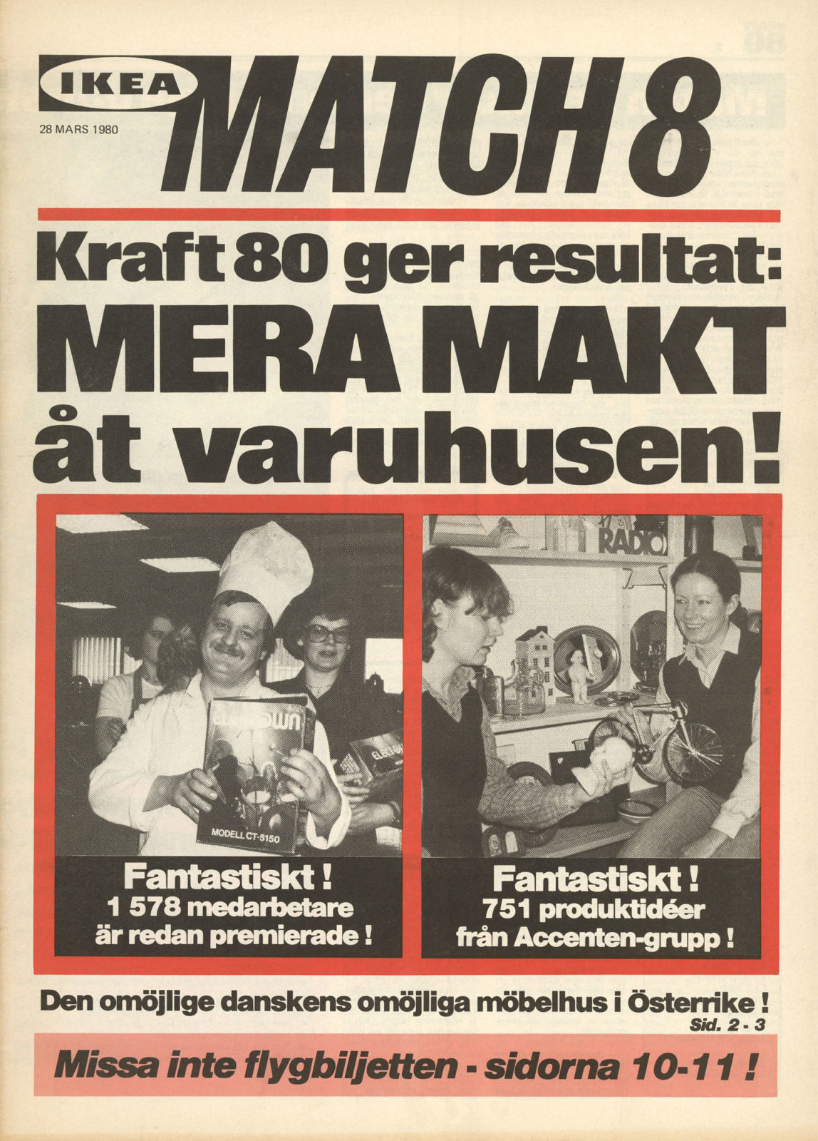 Cover of the internal IKEA tabloid with pictures of staff and headline 