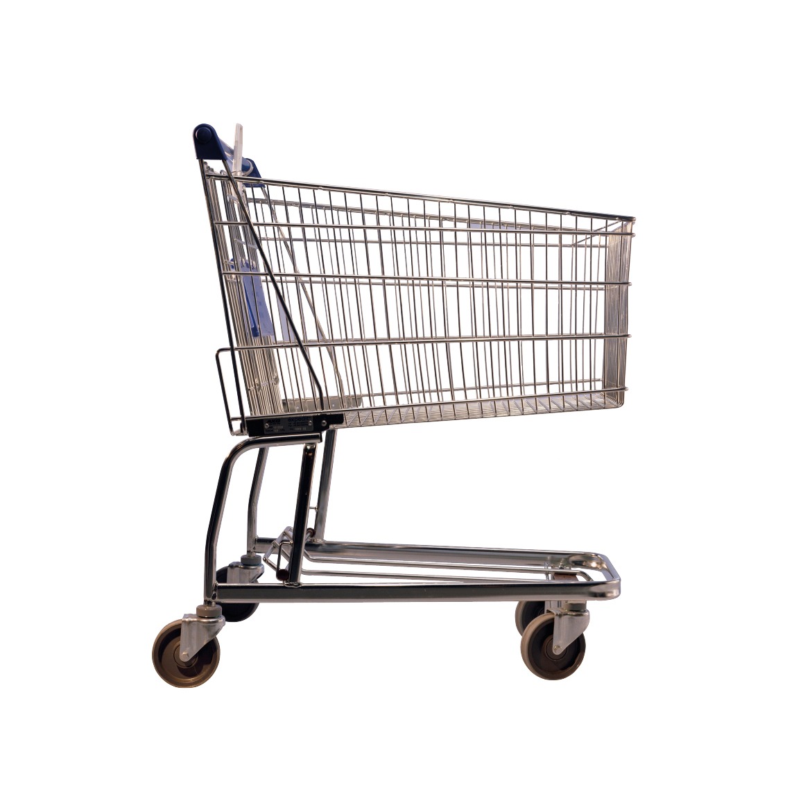 Metal shopping trolley.