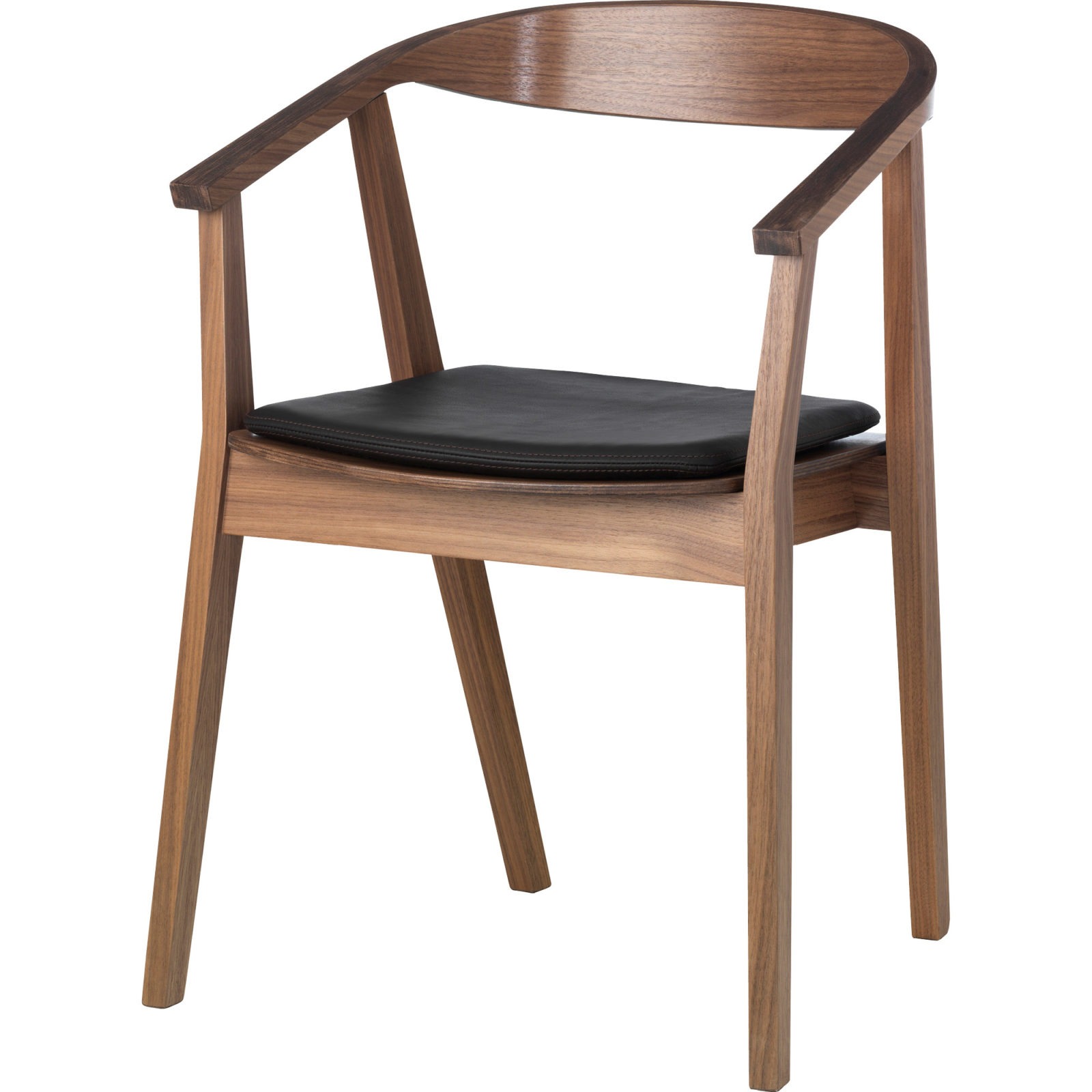 Solid walnut and walnut veneer chair in a classic, traditional, Scandinavian design.