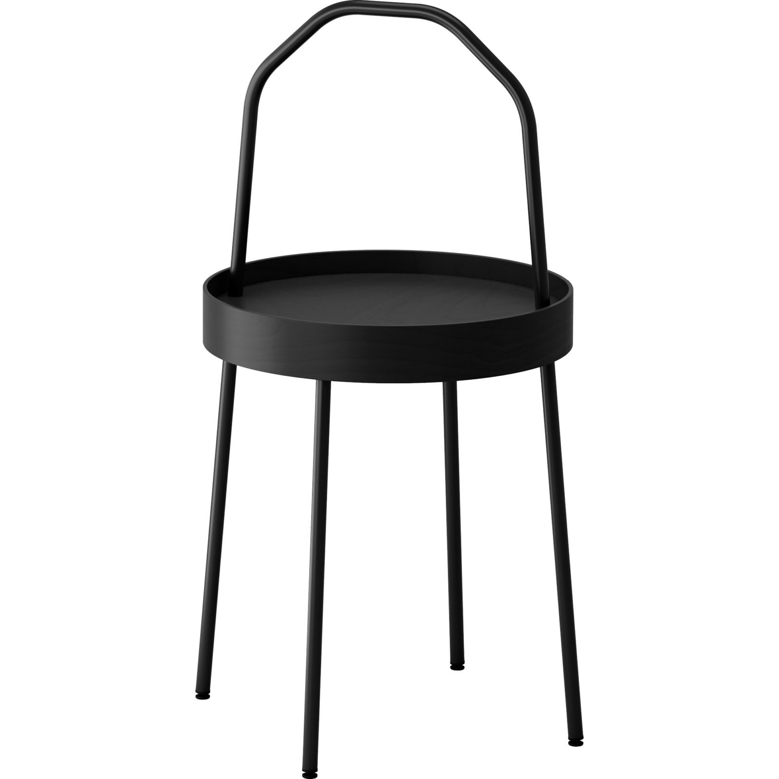 Small black side table with a handle, BURVIK.