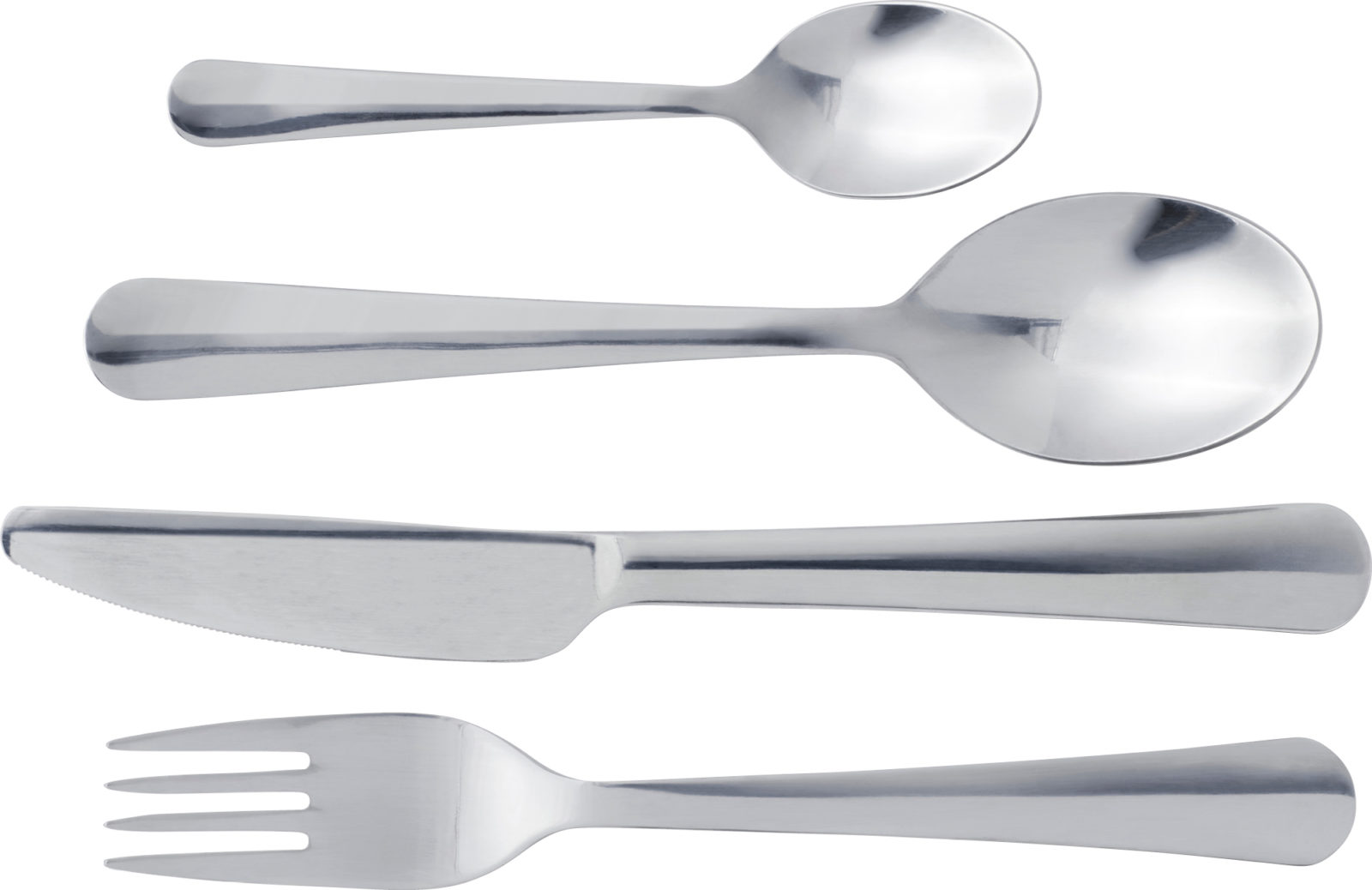 Silvery cutlery in classic simple design, DRAGON.