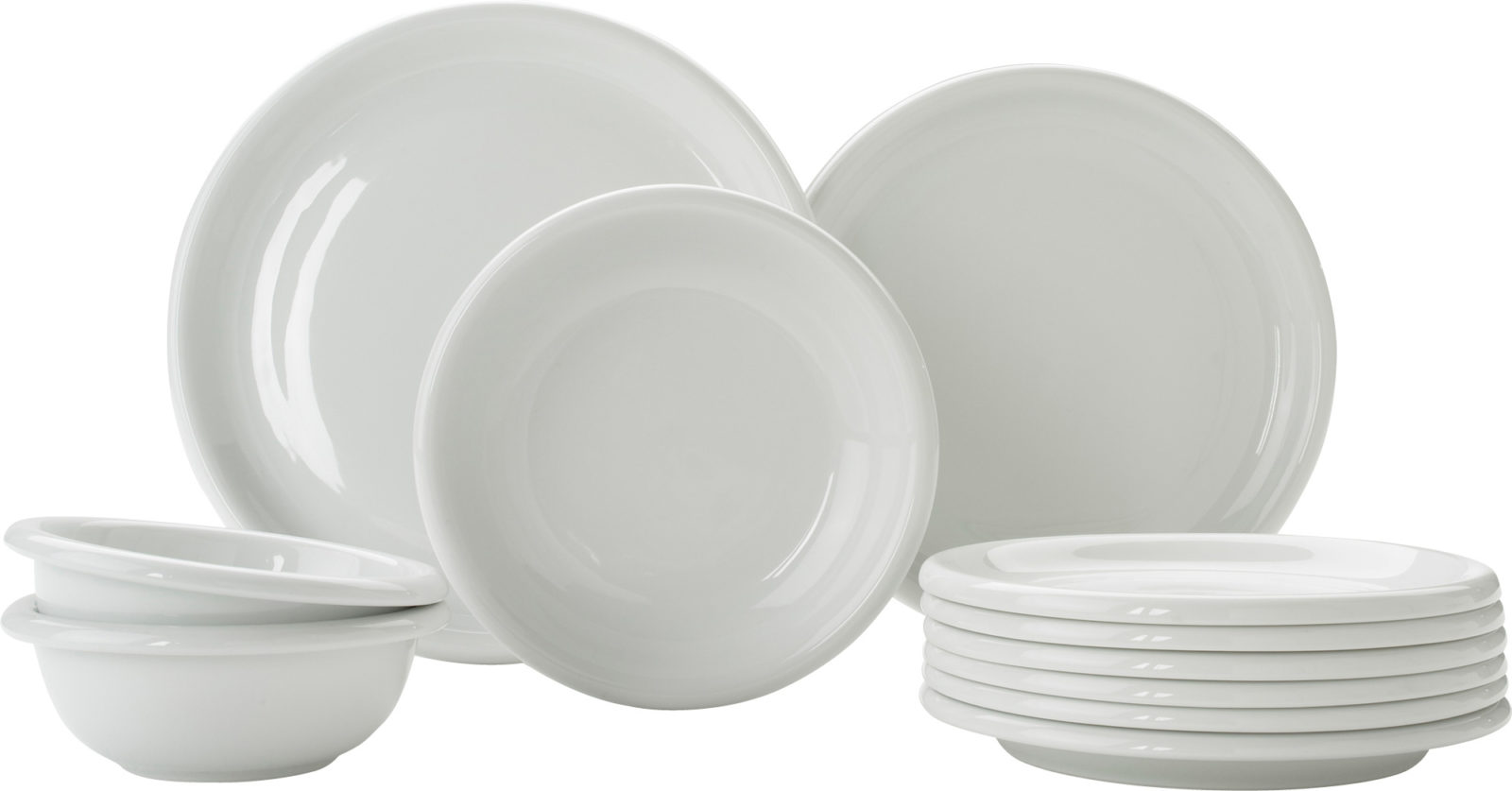 Simple white tableware, plates and bowls, RONDO.
