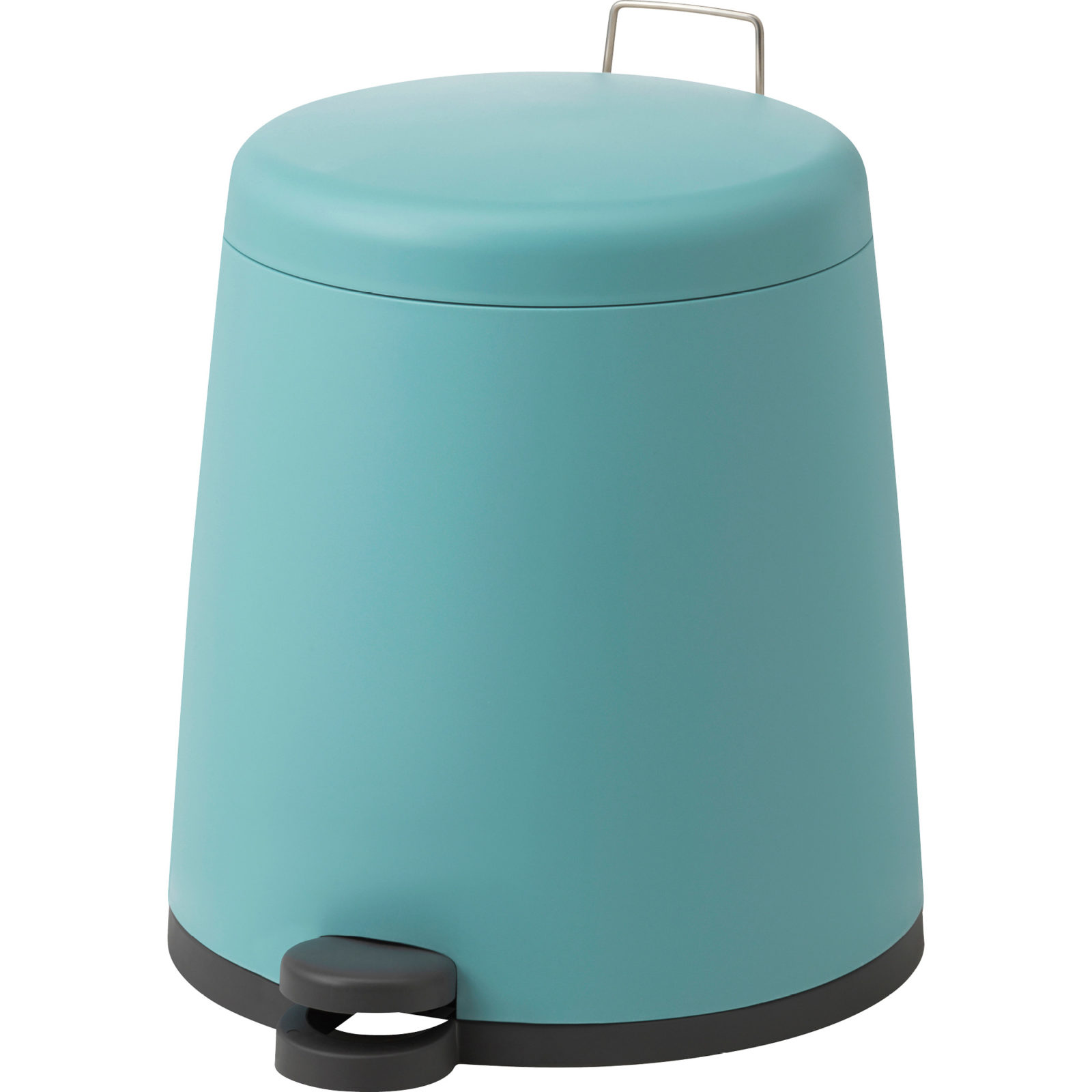 Blue pedal bin with a chrome coloured handle, SNÄPP.