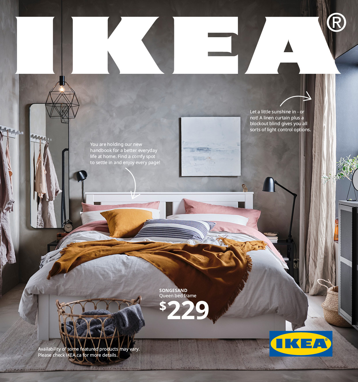IKEA katalogomslag 2021 med bild av sovrum och IKEA logotyp.