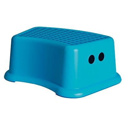 Blue children's stool with anti-slip-dots.